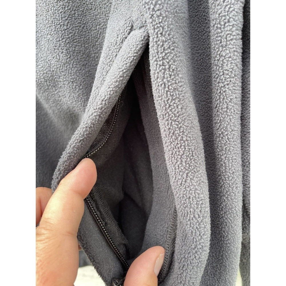 Free Country Fleece Jacket Full Zip XXL Mens Gray Black Trim Warm Mock Neck Cozy - Picture 5 of 7